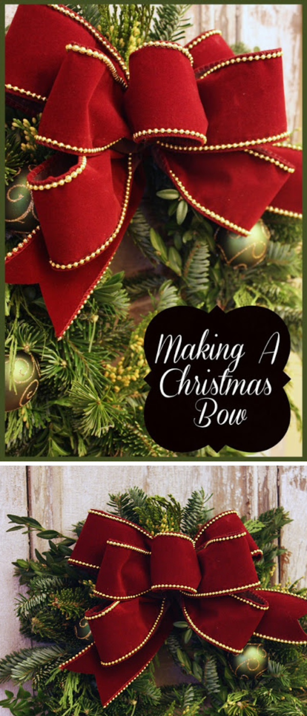 Make a Christmas bow. 