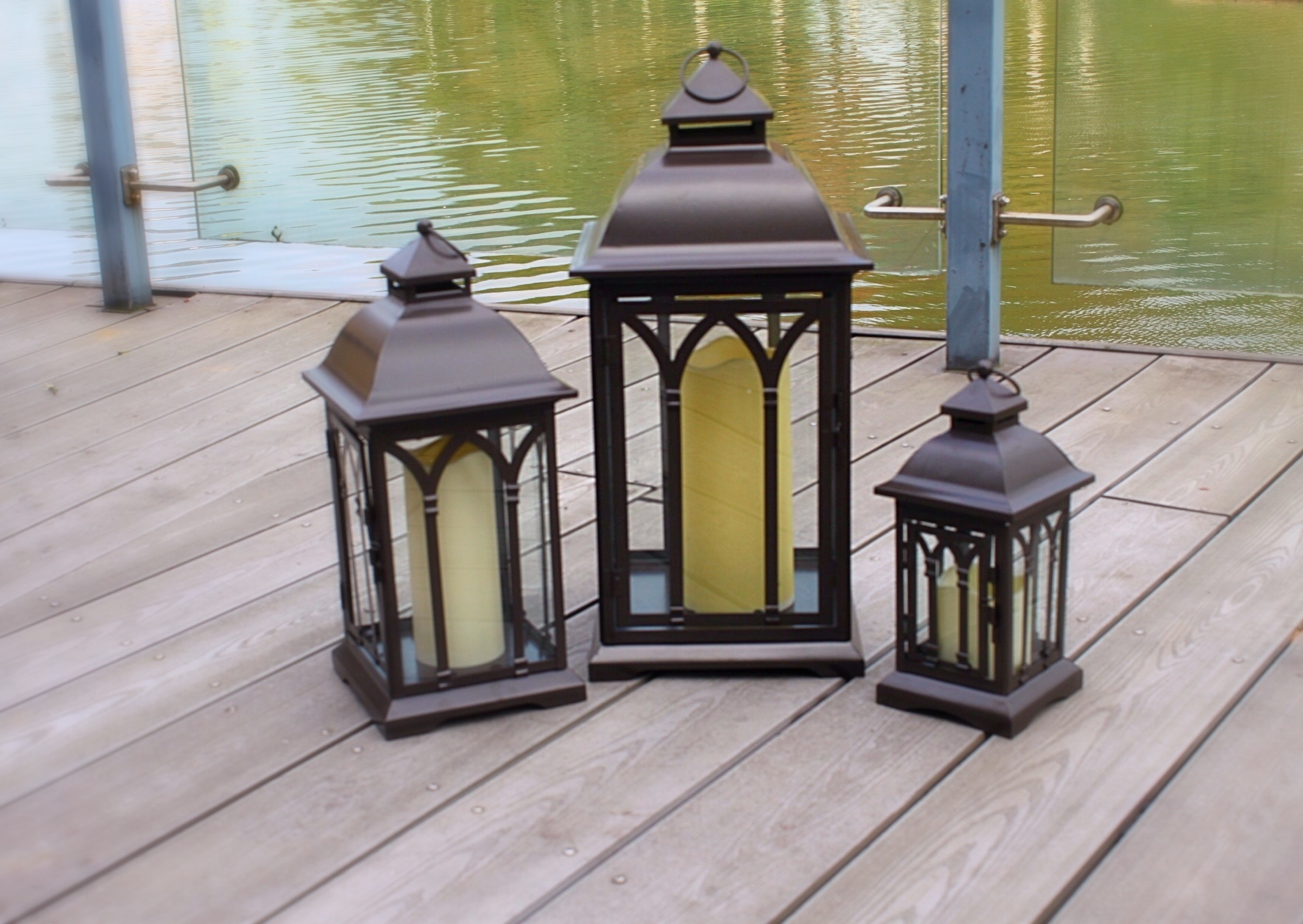 Set Of 3 Outdoor Lanterns