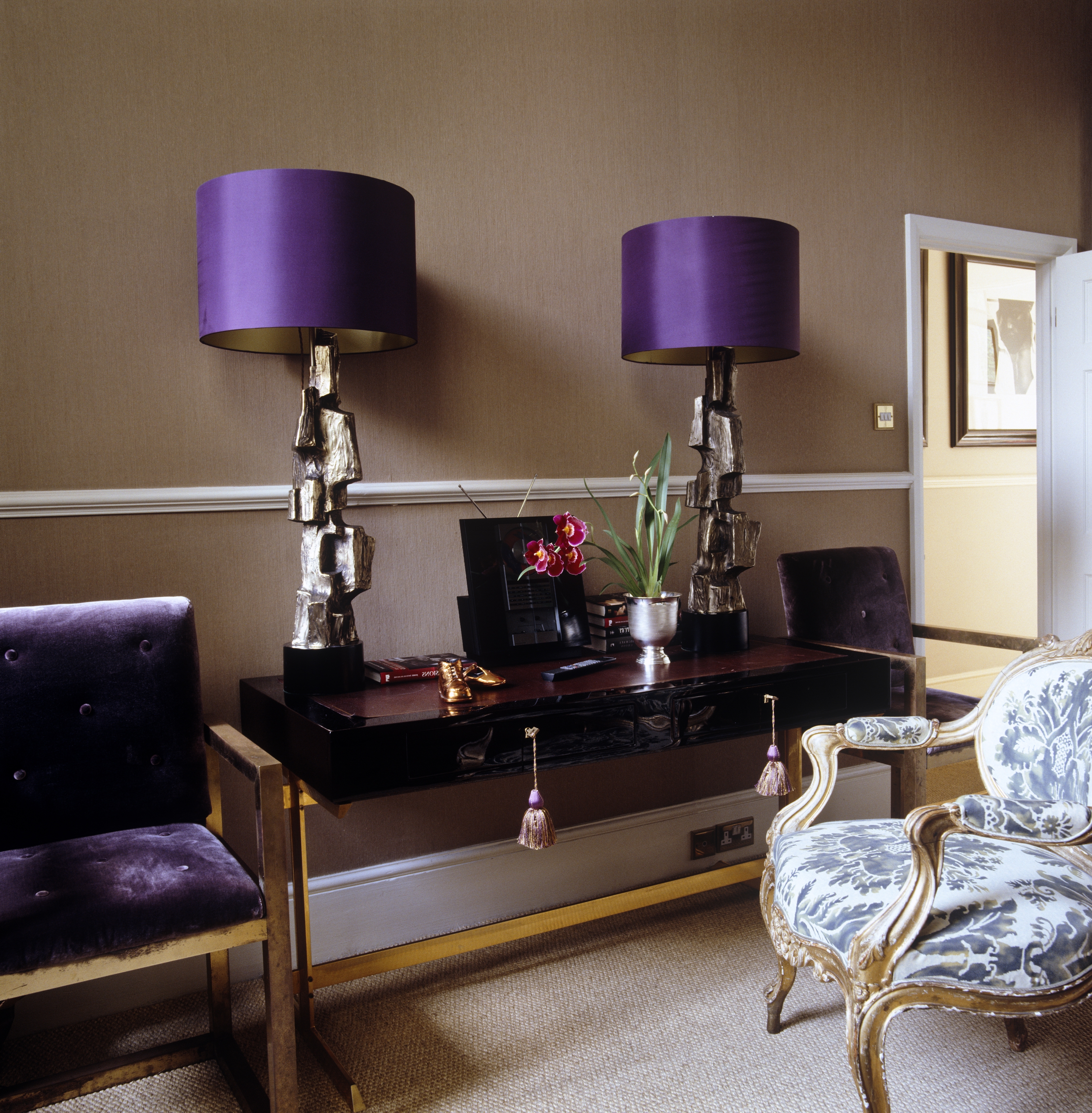 Selected photo of purple living room table lamps