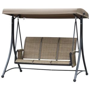 Shop Outsunny 3 Person Steel Outdoor Patio Porch Swing Chair with .