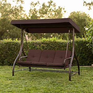 Amazon.com : Best Convertible Patio Swing Chair for 3 Person with .