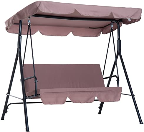 Amazon.com : Outsunny 3-Person Porch Lawn Swing with Canopy .