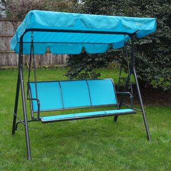Rosalind Wheeler Decatur 3 Person Outdoor Porch Swing with Stand .