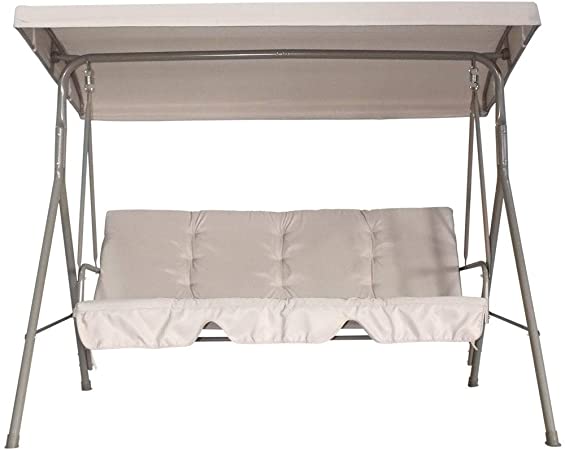 Amazon.com : 3-Person Steel Fabric Outdoor Porch Swing Canopy with .