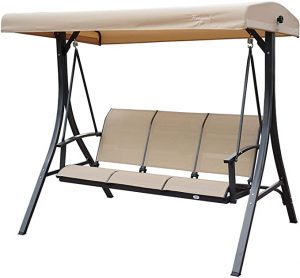 Amazon.com: Kozyard Brenda 3 Person Outdoor Patio Swing with .