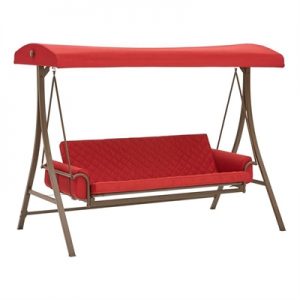 Garden Treasures Patio Swing SW001 3 Person Red 2-Tone Futon Swing .