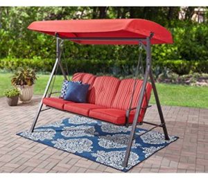 Amazon.com : Mainstays Forest Hills 3-Seat Cushion Swing (Red .