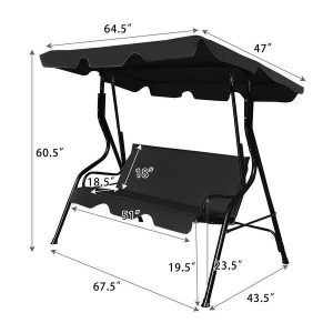 Shop Costway 3 Seats Patio Canopy Swing Glider Hammock Cushioned .