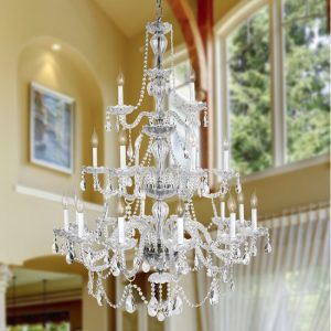 W83099C38-CL Provence 21 Light Chrome Finish and Clear Crystal .