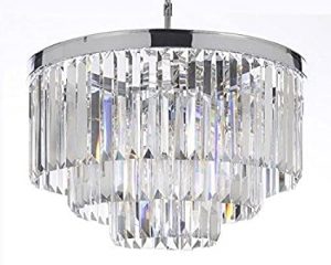 Palladium Empress Crystal (tm) Glass Fringe 3-Tier Chandelier .