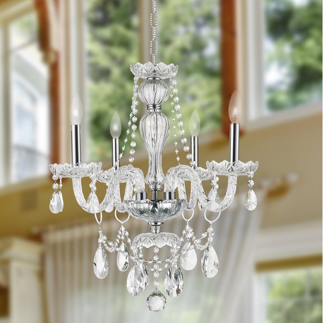 W83095C23-CL Provence 4 light Chrome Finish with Clear Crystal .