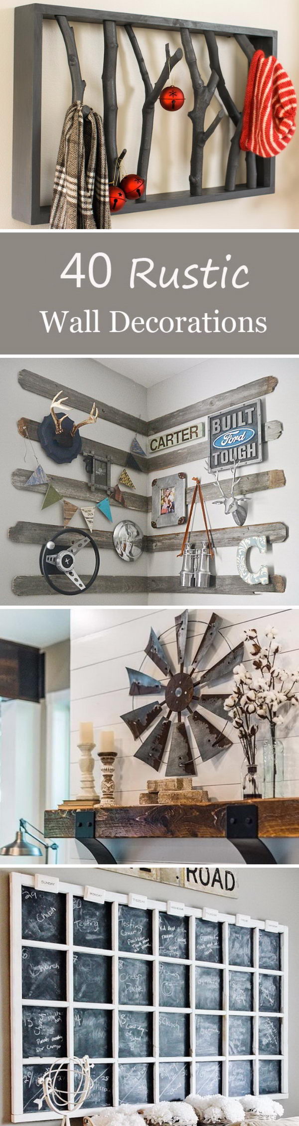 Rustic wall decorations for more warmth in your home. 