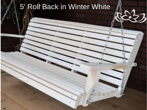 Cypress 5 foot Roll Back Porch Swing – Magnolia Porch Swin