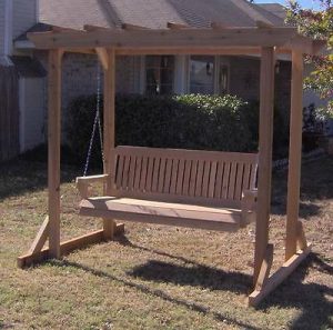 NEW ALL CEDAR GARDEN ARBOR & 5 FOOT PORCH SWING STAND HEAVY DUTY .