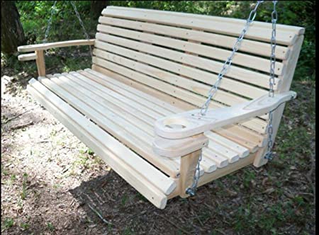 Amazon.com : 5 Ft USA Made Cypress Roll Back Porch Swing with .