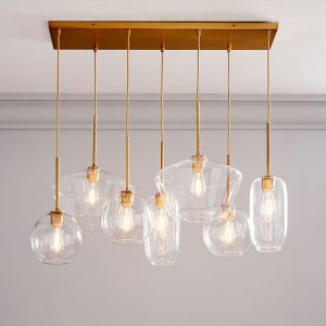 Sculptural Glass 7-Light Multi Chandelier - Cle