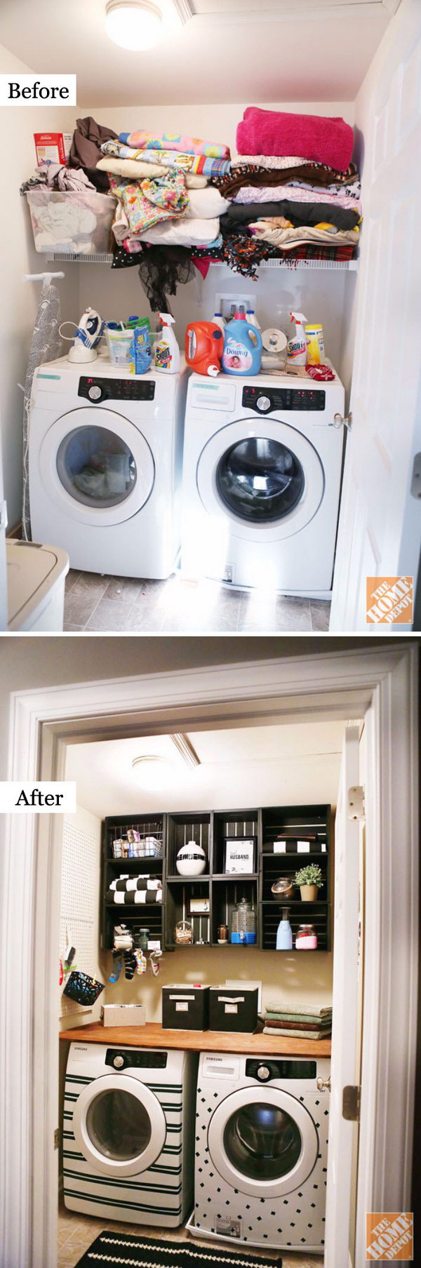 An amazing renovation of the laundry room. 