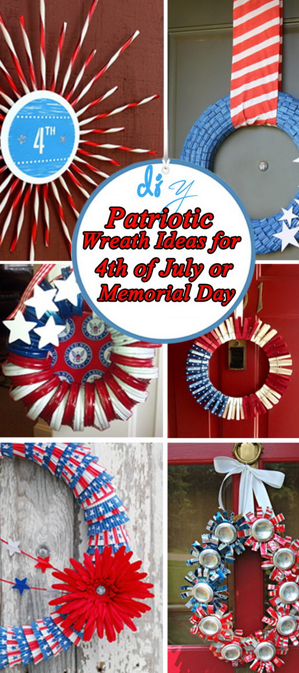 DIY patriotic wreath ideas for July 4th or Memorial Day!