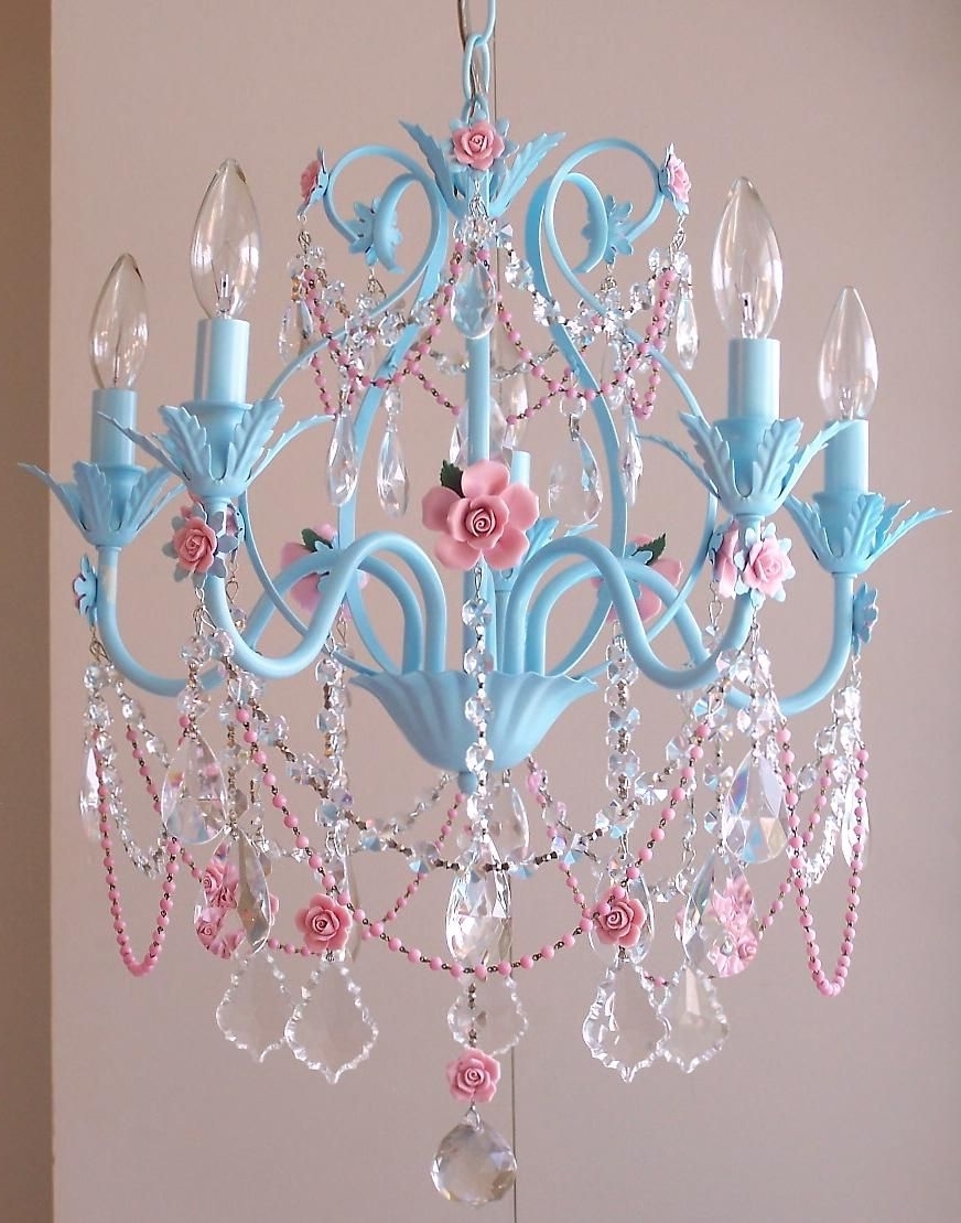 Turquoise And Pink Chandeliers