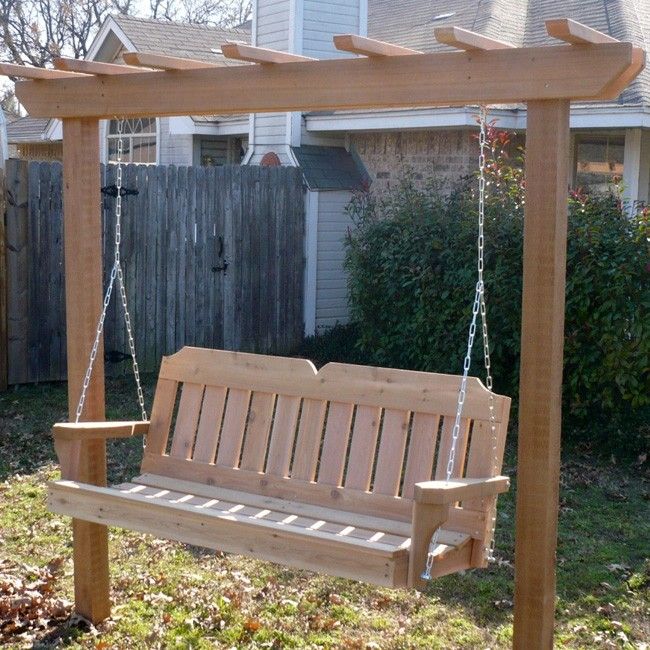 TMP Outdoor Furniture Victorian Red Cedar Post Style Arbor Swing .