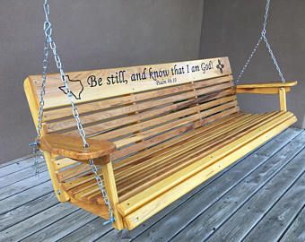 5 Ft Cypress Porch Swing with Adjustable Seat Angle - Handmade in .