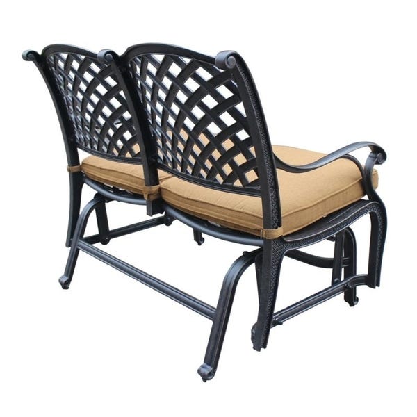 Shop Ventura Cast Aluminum Bench Glider with Cushion - On Sale .