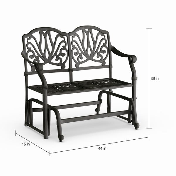 Shop Avalon Cast Aluminum Glider Bench with Seat Cushion by .