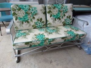 Vintage 50s Patio Glider w Original Cushions Aluminum | eBay .