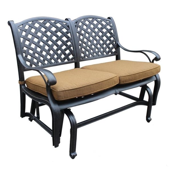 Shop Ventura Cast Aluminum Bench Glider with Cushion - On Sale .