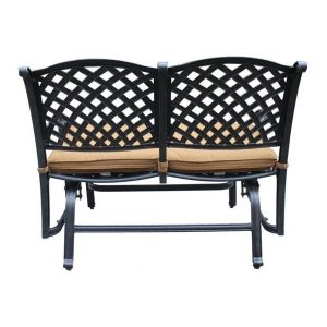 Shop Ventura Cast Aluminum Bench Glider with Cushion - On Sale .