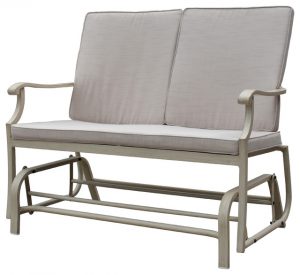 Courtyard Casual Camel Torino Aluminum Outdoor Double Glider .