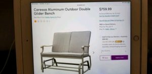 Used Caressa Aluminum Outdoor Double Glider Bench for sale in .