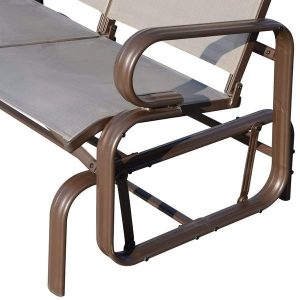 Shop Outsunny Aluminum Outdoor Double Glider Rocking Bench Mesh .