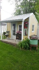 My backyard she shed | Garden shed interiors, Garden shed lighting .