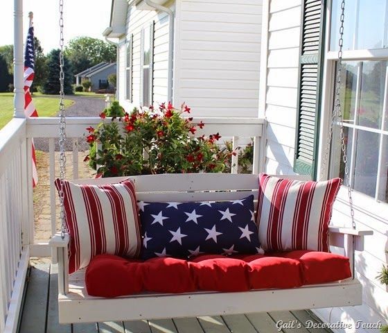 Patriotic Porch Swing! | 4th of july decorations, Front porch .