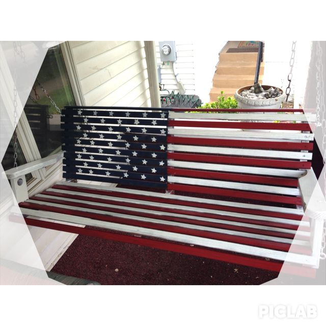 DIY American flag porch swing. | Porch swing, Diy swing, Patriotic .