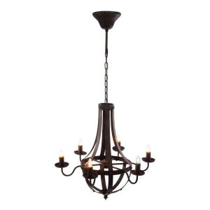 A & B Home Classic Vintage 6-Light Antique Black Chandelier .