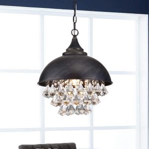 Shop Visalia Antique Black Single Light Crystal Chandelier .