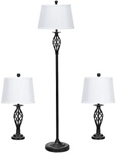 Tangkula Lamp Set 3-Piece Modern Home Living Room Bedroom Antique .