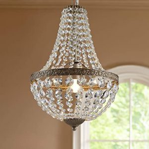 Bestier French Empire Antique Silver Finish Farmhouse Crystal .