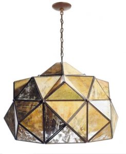 Large glass gold antique mirror pendant light Livi Pendant | Et