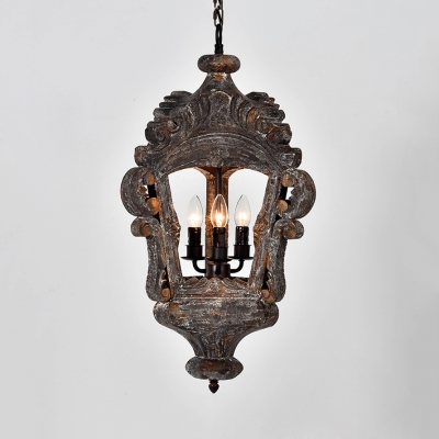 Antique Style Chandelier with Lantern Shape 3 Lights Metal and .
