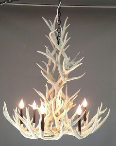 Nordic White Antler Chandelier - 6 lights, Sma