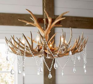 Faux Antler Chandelier | Antler chandelier, Antler lights, Crystal .