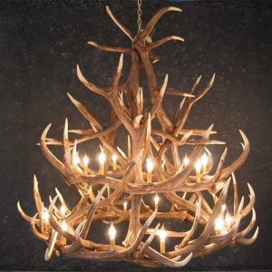 Faux Elk 18 Antler Chandeli