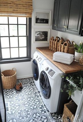 30+ Awesome Flooring Ideas for Every Room | Tiny laundry rooms .