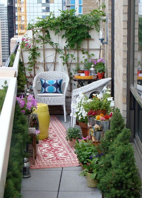 Balcony Decorating Ideas | Small balcony garden, Small porch .