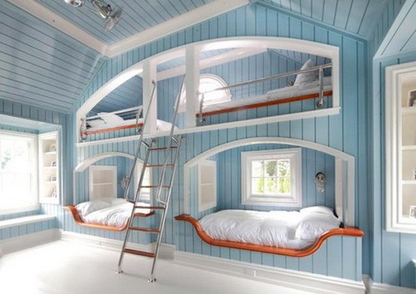 30+ Beautiful Bunk Room Ideas for Kids #kids #bedroom #bunk #room .