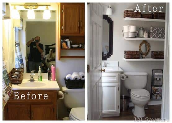 Inspiring Before and After Bathroom Makeover – DIY Cozy Ho