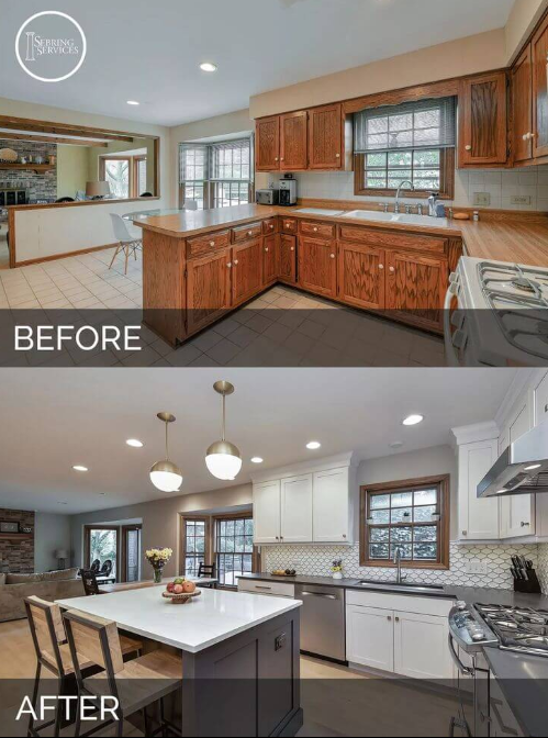 Before and After:
Budget Friendly Kitchen Makeover Ideas